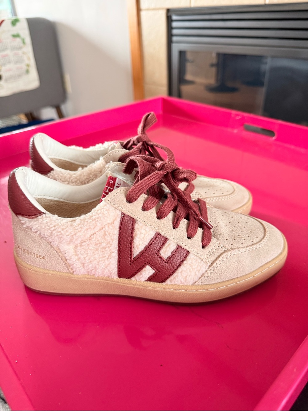 Dreamer Faux-Shearling & Leather Sneaker by Vintage Havana sz6